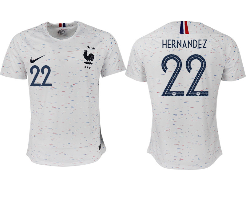 France 22 HERNANDEZ Away 2018 FIFA World Cup Thailand Soccer Jersey