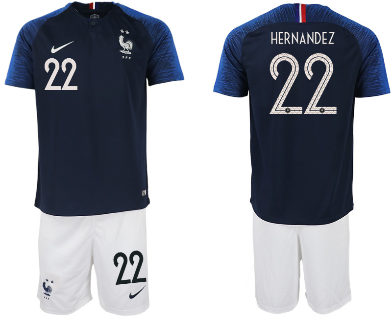 France 22 HERNANDEZ Home 2018 FIFA World Cup Soccer Jersey