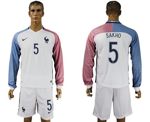 France 5 Sakho Away Long Sleeves Soccer Country Jersey