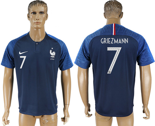France 7 GRIEZMANN Home 2018 FIFA World Cup Thailand Soccer Jersey