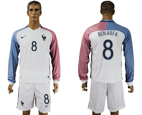 France 8 Benarfa Away Long Sleeves Soccer Country Jersey