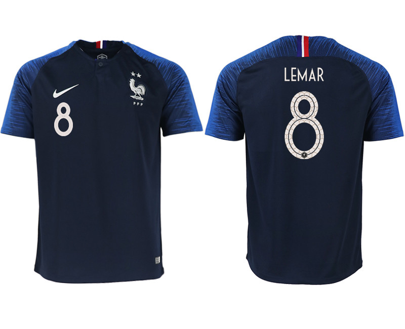 France 8 LEMAR Home 2018 FIFA World Cup Thailand Soccer Jersey