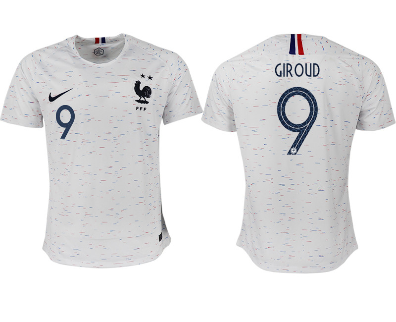 France 9 GIROUD Away 2018 FIFA World Cup Thailand Soccer Jersey