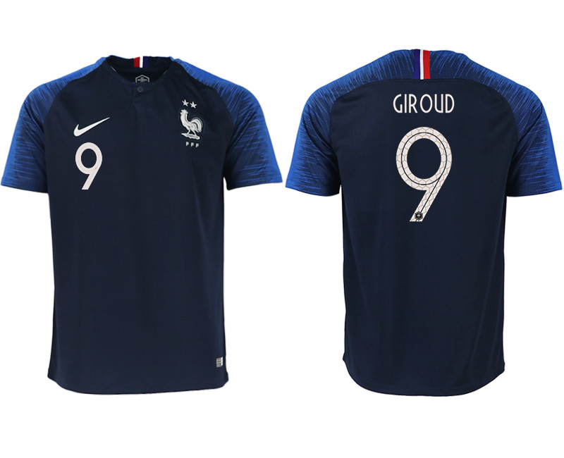 France 9 GIROUD Home 2018 FIFA World Cup Thailand Soccer Jersey