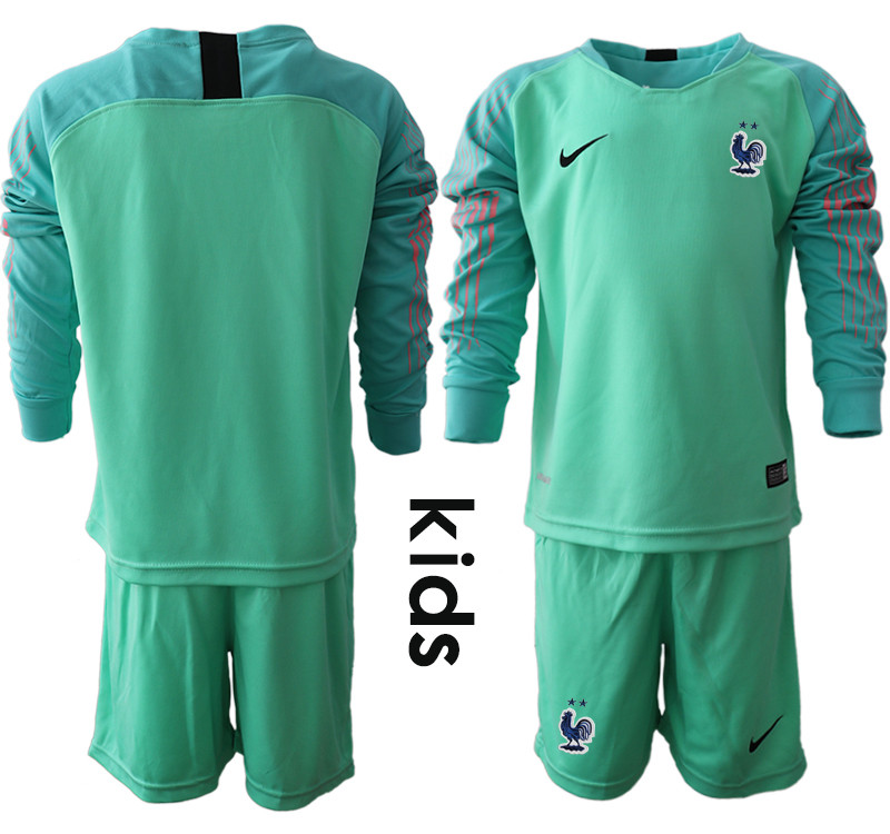 France Green 2 Star Youth 2018 FIFA World Cup Goalkeeper Soccer Jersey
