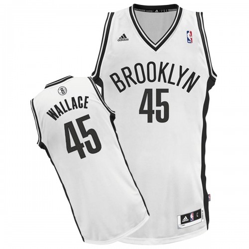 Brooklyn Nets #454 Gerald Wallace Revolution 30 Swingman White Home Jersey