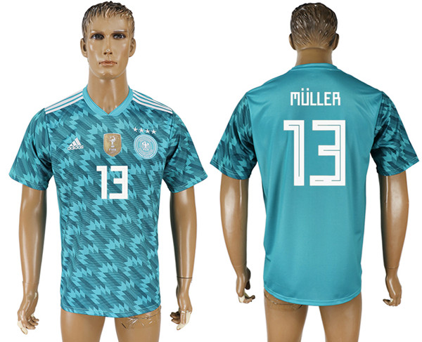 Germany 13 MULLER Away 2018 FIFA World Cup Thailand Soccer Jersey