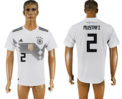 Germany 2 MUSTAFI Home 2018 FIFA World Cup Thailand Soccer Jersey