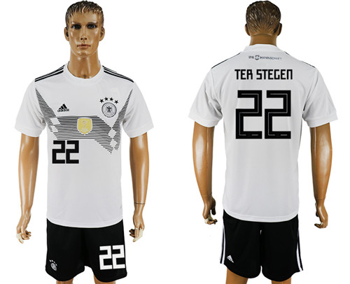 Germany 22 TER STEGEN Home 2018 FIFA World Cup Soccer Jersey