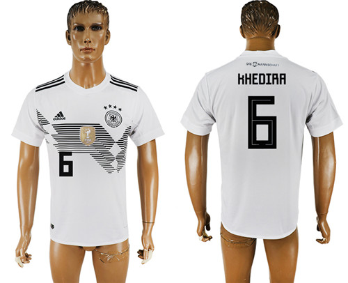 Germany 6 KHEDIRA Home 2018 FIFA World Cup Thailand Soccer Jersey