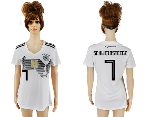 Germany 7 SCHWEINSTEIGE Home 2018 FIFA World Cup Women Soccer Jersey