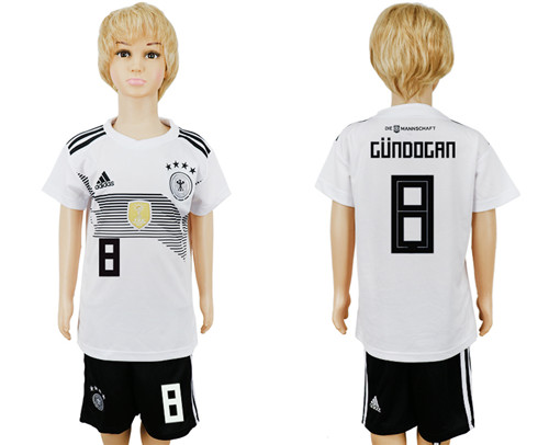 Germany 8 GUNDOGAN Home Youth 2018 FIFA World Cup Soccer Jersey