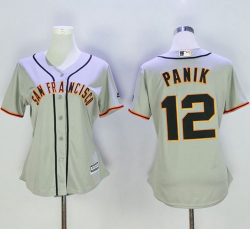 Giants 12 Joe Panik Grey Women Road Stitched MLB Jersey