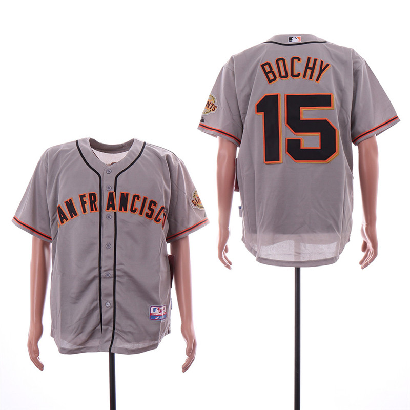 Giants 15 Bruce Bochy Gray Cool Base Jersey