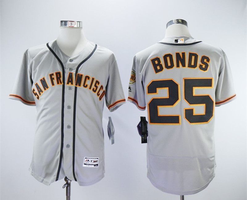 Giants 25 Barry Bonds Gray Flexbase Jersey