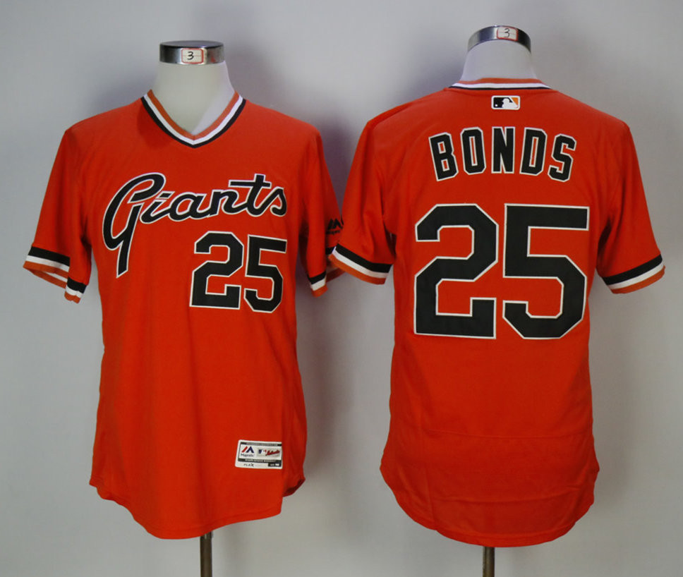 Giants 25 Barry Bonds Orange 1978 Turn Back The Clock Cool Base Jersey