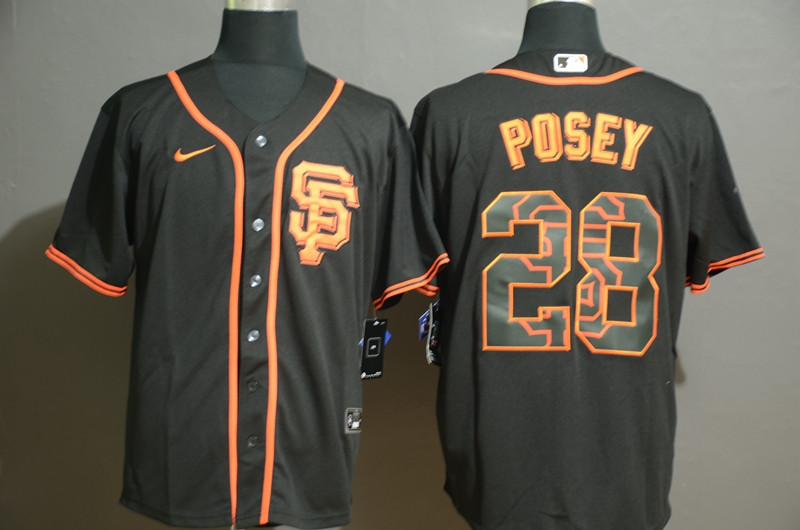 Giants 28 Buster Posey Black 2020 Nike Cool Base Fashion Jersey