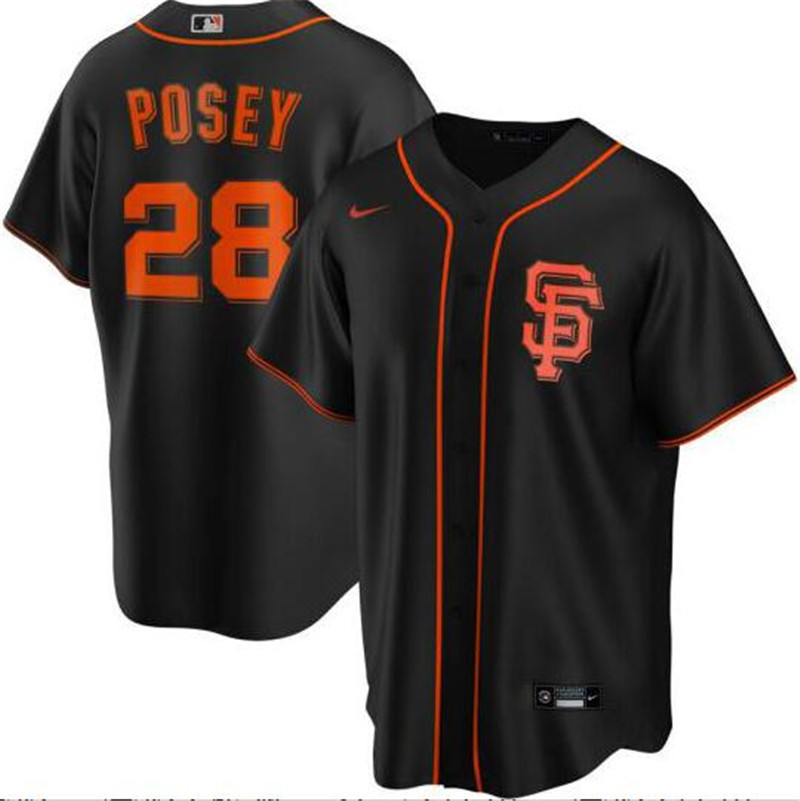 Giants 28 Buster Posey Black 2020 Nike Cool Base Jersey