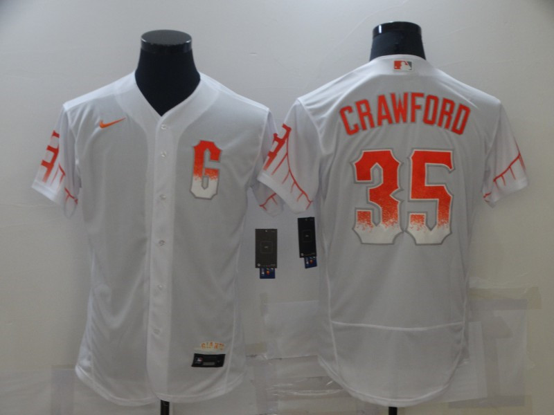 Giants 35 Brandon Crawford White Nike 2021 City Connect Flexbase Jersey