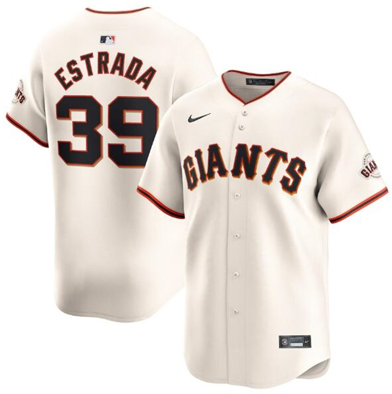 Giants 39 Thairo Estrada Cream Nike Cool Base Jersey