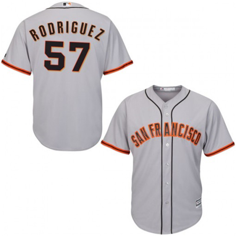 Giants 57 Derek Rodriguez Gray Cool Base Jersey