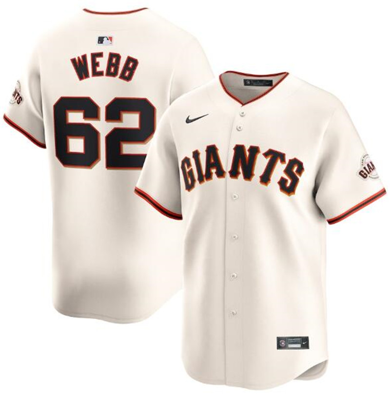 Giants 62 Logan Webb Cream Nike Cool Base Jersey