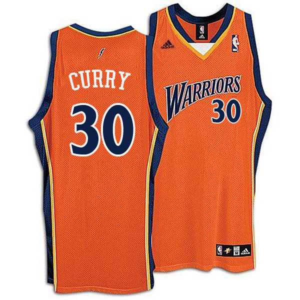 Golden State Warriors 30 Stephen Curry Throwback Orange Swingman Jersey