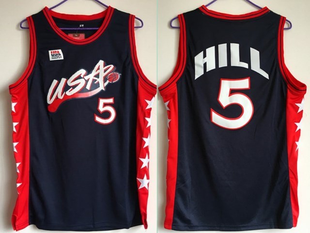 Grant Hill 1996 Atalanta olympics usa dream team usa Blue jersey