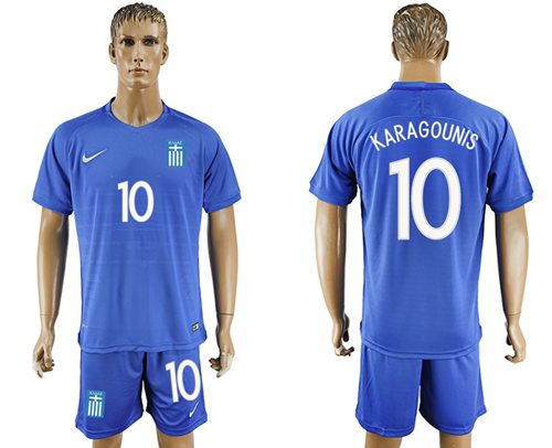 Greece 10 Karagounis Away Soccer Country Jersey