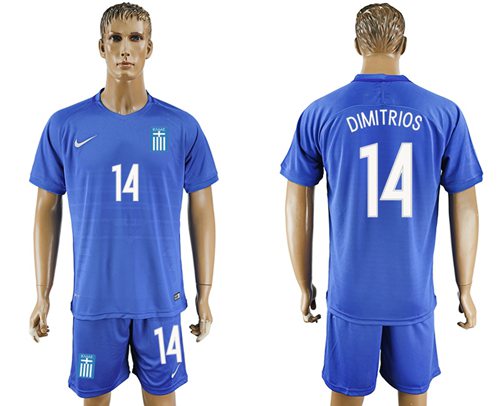 Greece 14 Dimitrios Away Soccer Country Jersey