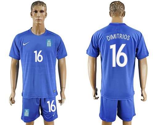 Greece 16 Dimitrios Away Soccer Country Jersey