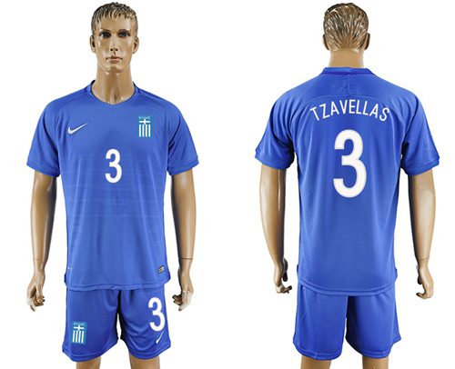 Greece 3 Tzavellas Away Soccer Country Jersey