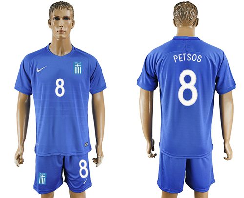 Greece 8 Petsos Away Soccer Country Jersey