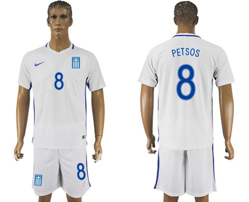 Greece 8 Petsos Home Soccer Country Jersey