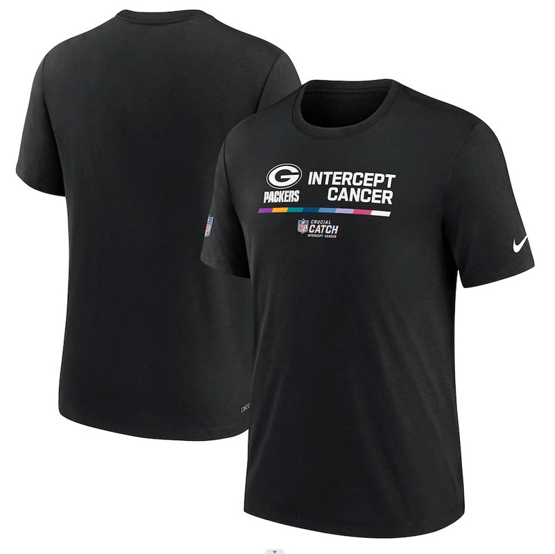 Green Bay Packers Nike 2022 NFL Crucial Catch Performance T Shirt Black
