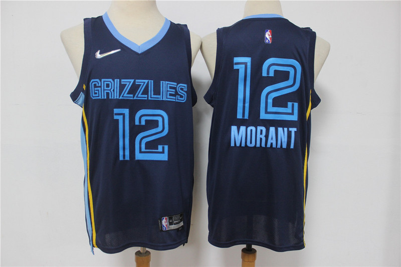 Grizzlies 12 Ja Morant Navy Nike Diamond 75th Anniversary City Edition Swingman Jersey