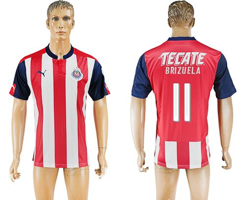 Guadalajara 11 Brizuela Home Soccer Club Jersey