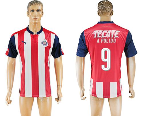 Guadalajara 9 A Pulido Home Soccer Club Jersey