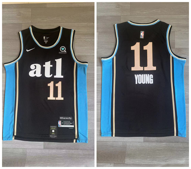 Hawks 11 Trae Young Black Nike 2023 24 City Edition Swingman Jersey