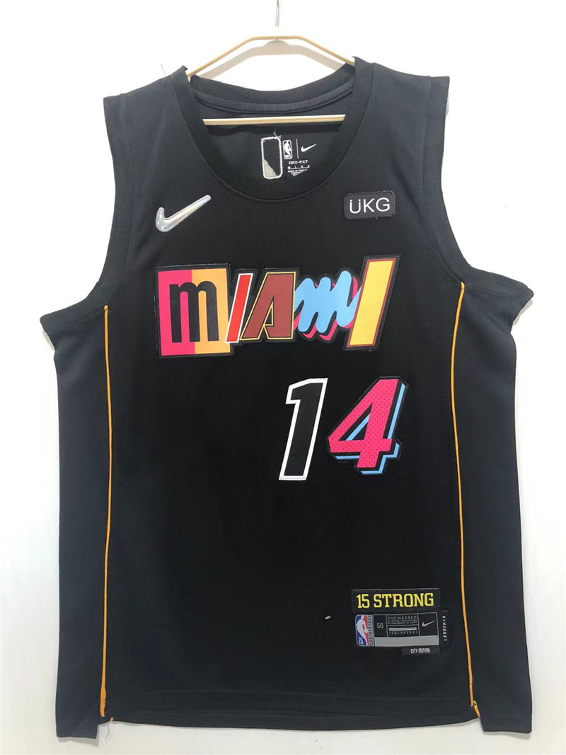 Heat 14 Tyler Herro black Nike 2021 22 City Edition Swingman Jersey