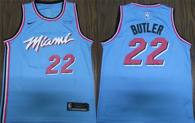 Heat 22 Jimmy Butler Blue 2019 20 Nike City Edition Swingman Jersey