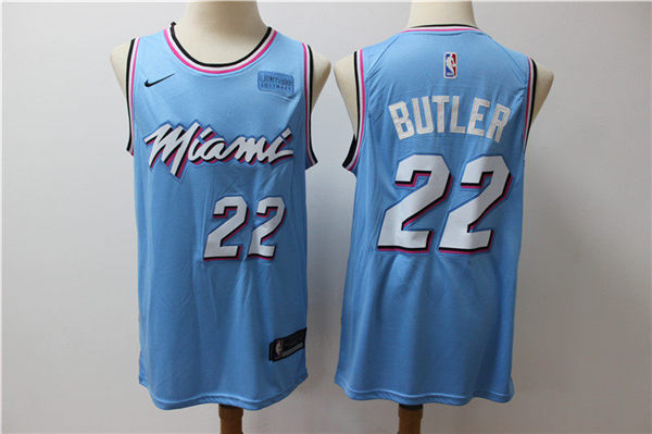 Heat 22 Jimmy Butler Light Bule Nike Swingman Jersey