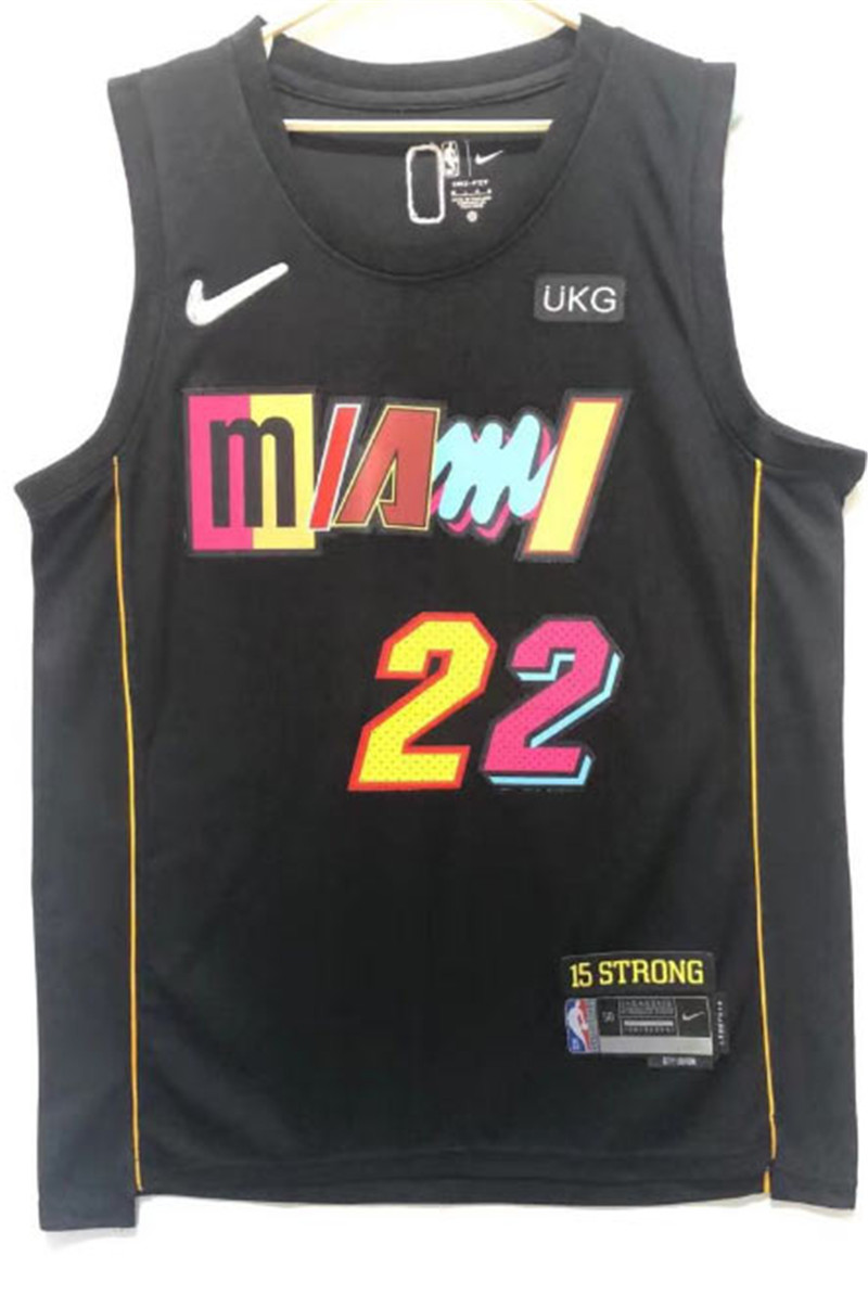 Heat 22 Jimmy Butler black Nike 2021 22 City Edition Swingman Jersey