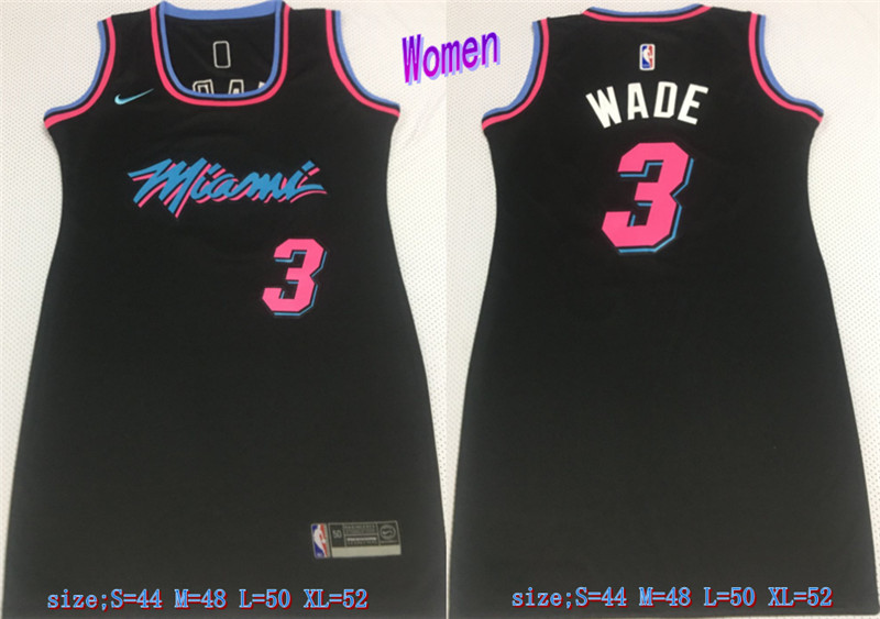 Heat 3 Dwyane Wade Black Women Nike Swingman Jersey