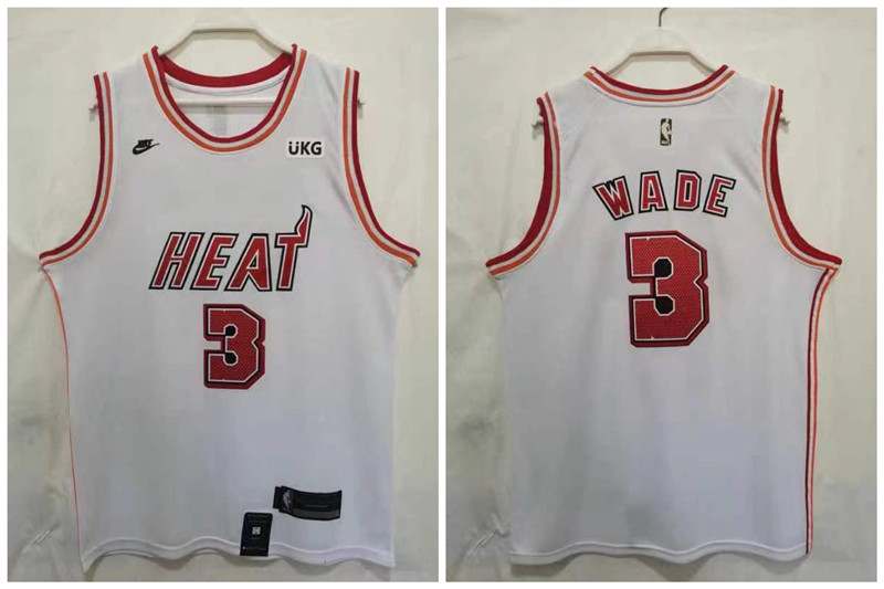 Heat 3 Dwyane Wade White 2022 23 Nike Swingman Jersey