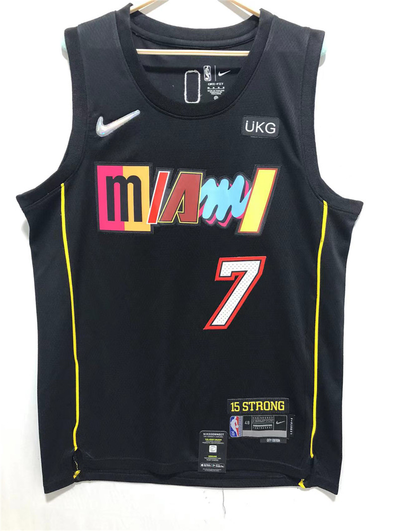 Heat 7 Kyle Lowry black Nike 2021 22 City Edition Swingman Jersey