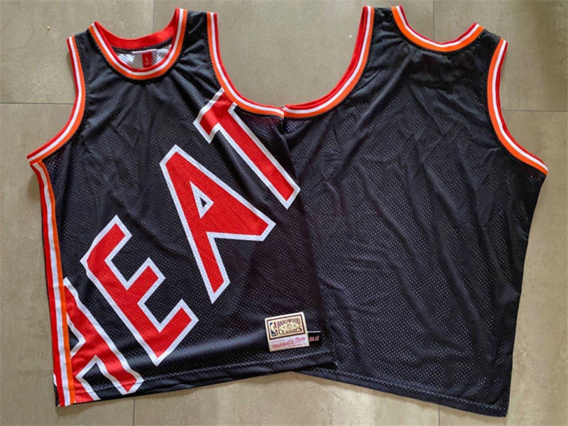 Heat Big Face Black Hardwood Classics Swingman Jersey