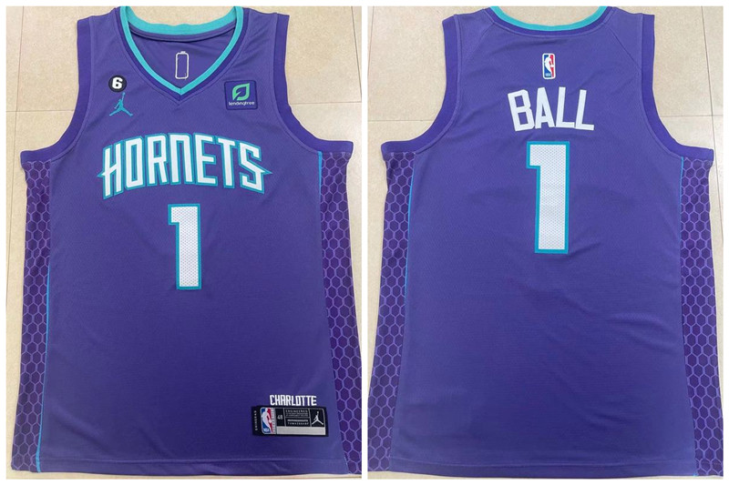 Hornets 1 LaMelo Ball Purple 2022 23 Swingman Jersey