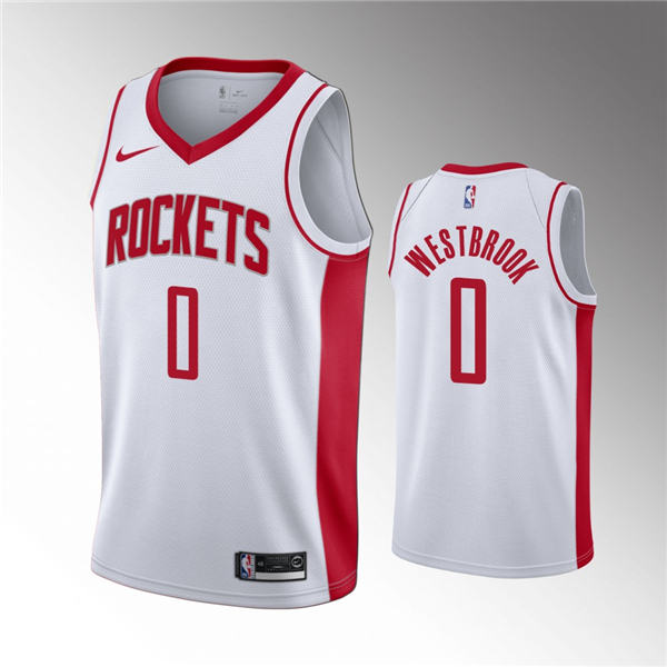 Houston Rockets #0 Russell Westbrook 2019 20 Association White Jersey