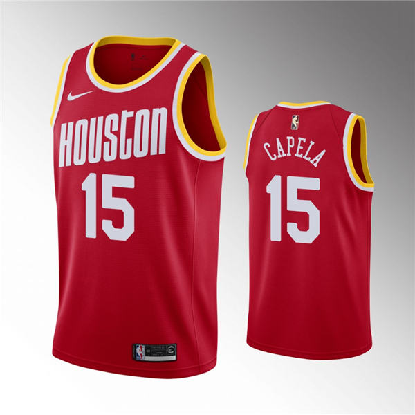 Houston Rockets #15 Clint Capela 2019 20 Hardwood Classics Red Jersey